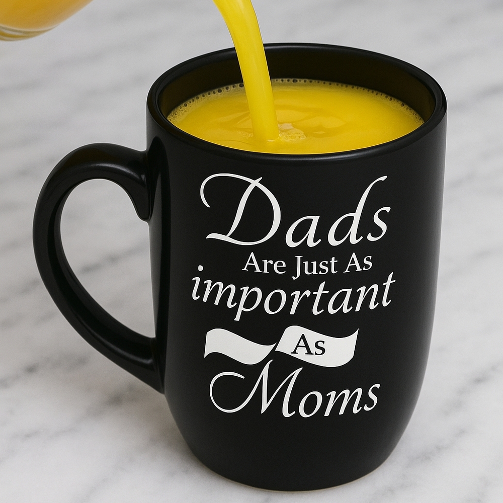 Black Ceramic Mug - Dads Are Just As Important As Moms - Picture 4 of 4